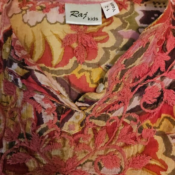 Raj Kids Adorable Bohemian Ethnic Inspired Colorful Tunic - Size 1-2 Years - Picture 7 of 13